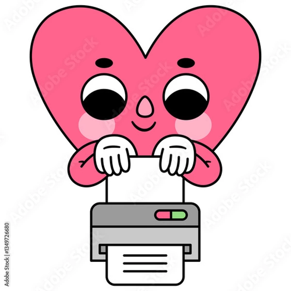 Obraz heart character print