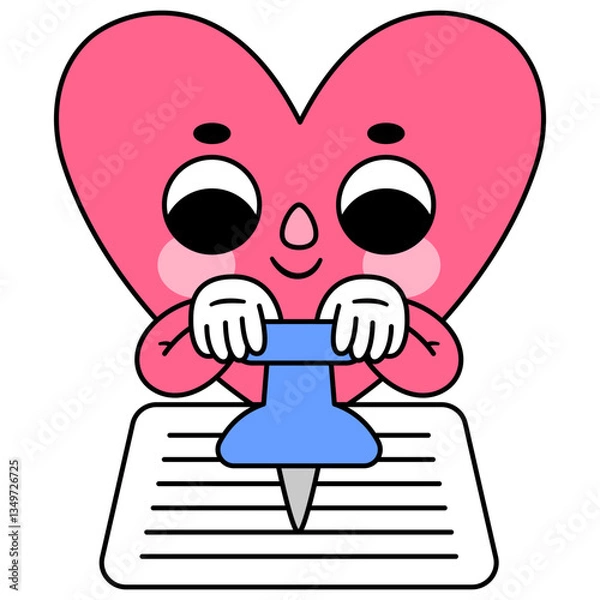 Obraz heart character pin document