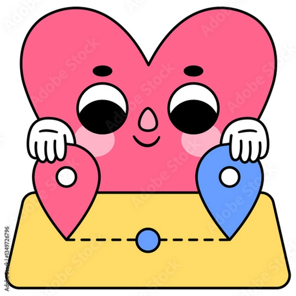 Obraz heart character location