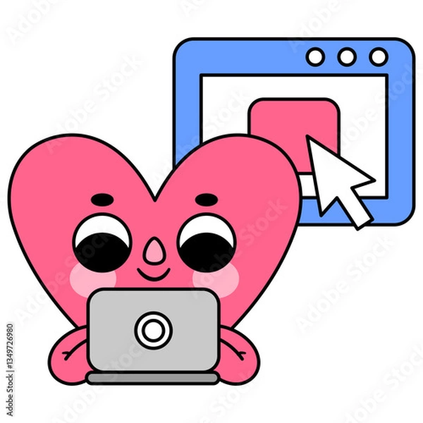 Obraz heart character laptop