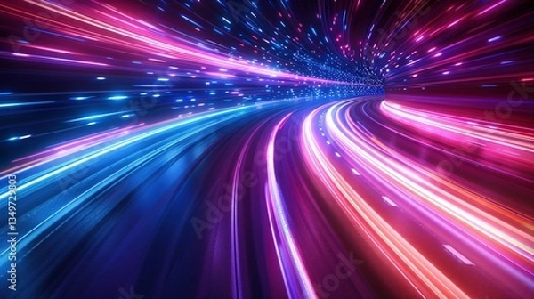 Fototapeta Neon Speed Tunnel