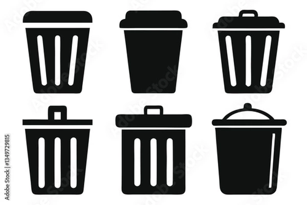 Obraz bin silhouette icons vector