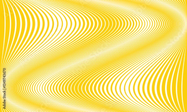 Fototapeta abstract trendy yellow big to small repeat flowing wave line pattern perfect for background.