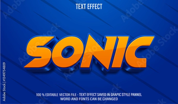 Obraz Sonic Blue 3d editable text effect style
