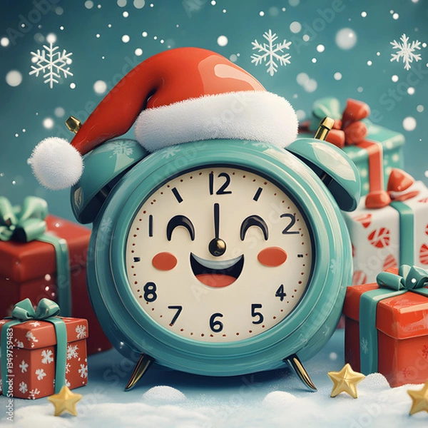 Obraz santa claus with clock