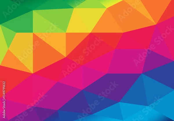 Fototapeta Low poly geometrical background, great as a wallpaper, design template, flyer, etc.
Shiny and colorful low poly background .