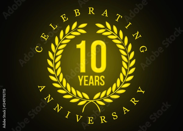 Fototapeta 10th Anniversary celebration greeting card.
