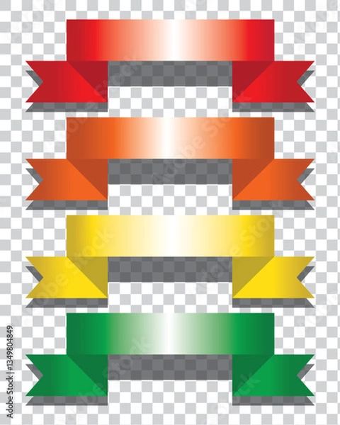 Fototapeta Ribbon banner set. Ribbons collection. Red ribbons. Vector ribbon