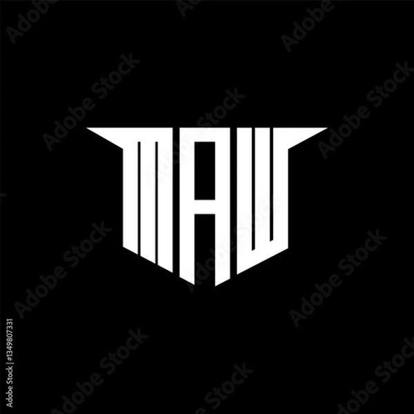 Fototapeta MAW letter logo design with white background in illustrator, vector logo modern alphabet font overlap style, calligraphy designs for logo, Poster, Invitation, etc.