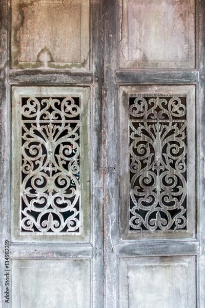 Obraz Wooden wall and windows