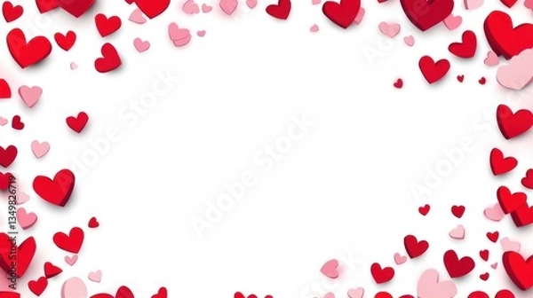 Fototapeta Hearts border frame for Valentine's Day design