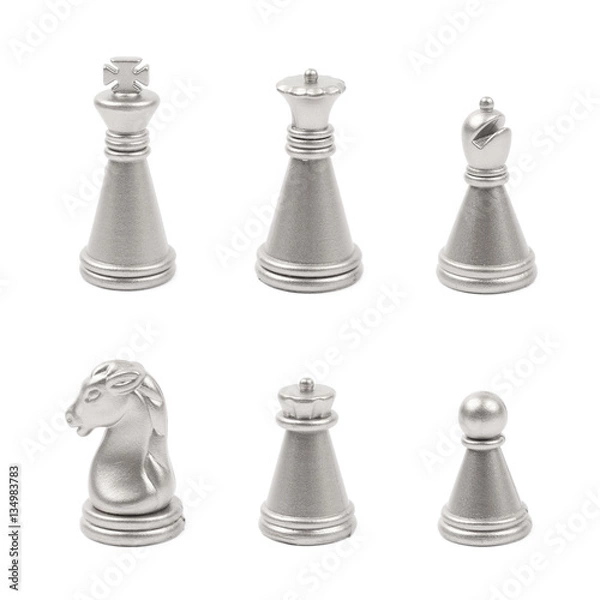 Fototapeta Full set of chess figures isolated