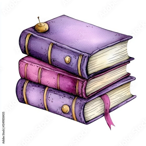 Fototapeta Stack of Vintage Books with Snail