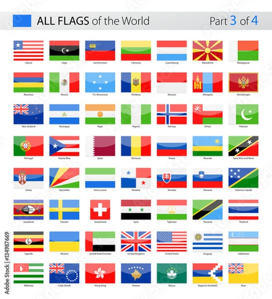 Fototapeta All World Vector Flags - Collection