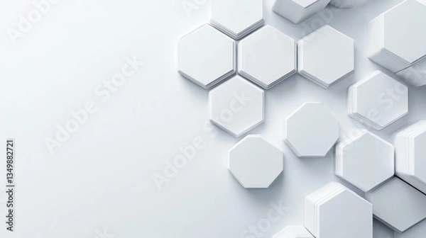 Fototapeta Abstract geometric pattern of white hexagons (1)