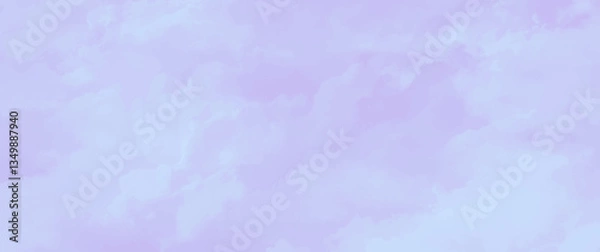 Fototapeta Glamour fairytale vector background with white clouds and pink sky. Watercolor style texture backdrop. Fantasy pastel color illustration for flyers, invitation cards. Christmas background.