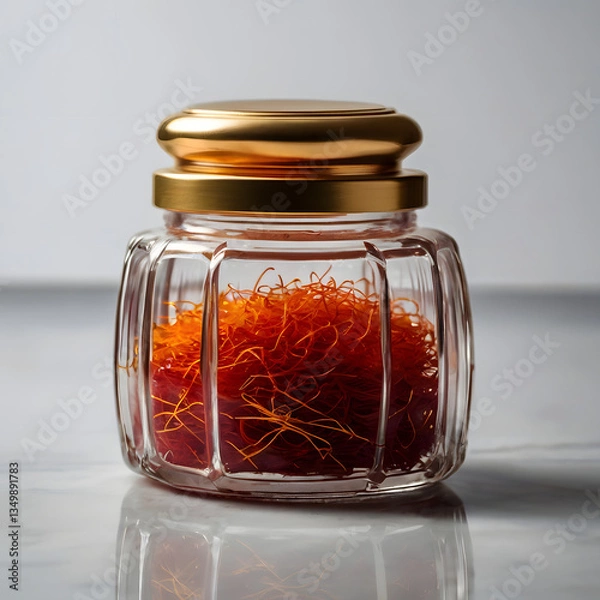 Obraz Saffron Threads in a Glass Jar
