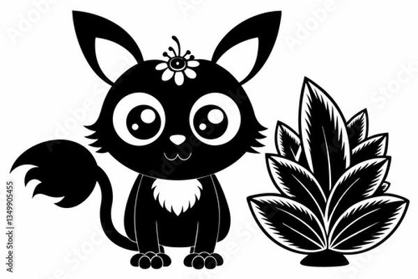 Fototapeta coloring pages silhouette black vector