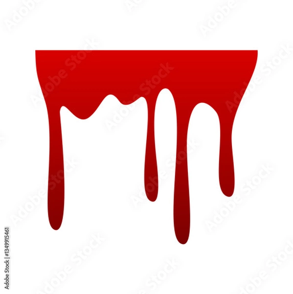 Obraz Red Blood Drop Dripping Icon, Vector Isolated on white background