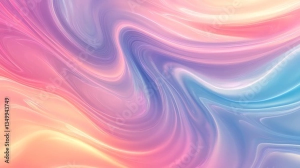 Obraz Abstract Pastel Waves Background with Smooth, Colorful Gradient Effect