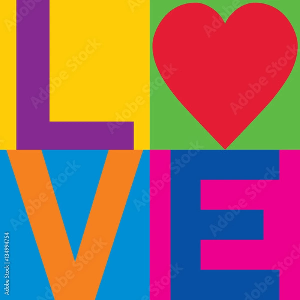 Obraz Love Checked color block design.