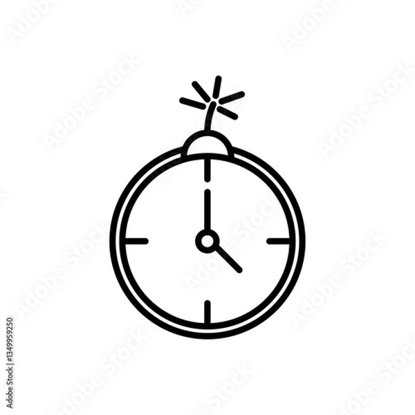 Obraz Time bomb with clock icon vector graphics