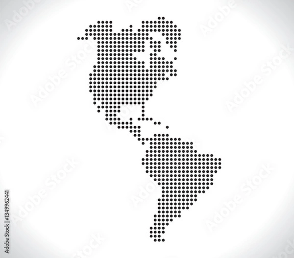 Obraz Map of Americas from dots