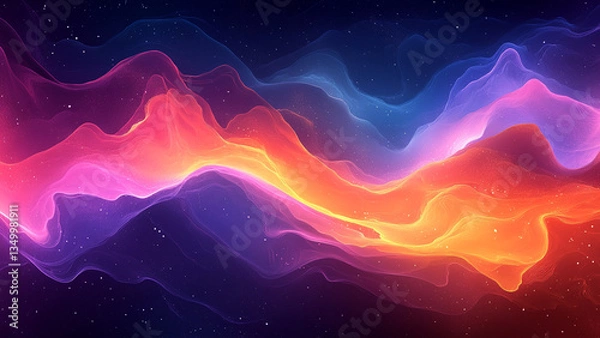 Fototapeta An enchanting abstract background featuring fluid shapes, vibrant colors, and dynamic textures. Perfect for creative projects, this design evokes a sense of motion and energy, blending bold hues with 