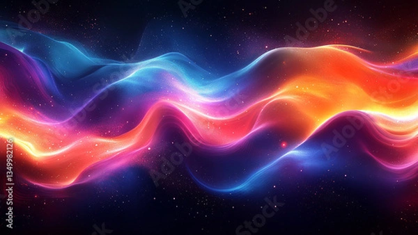 Fototapeta An enchanting abstract background featuring fluid shapes, vibrant colors, and dynamic textures. Perfect for creative projects, this design evokes a sense of motion and energy, blending bold hues with 