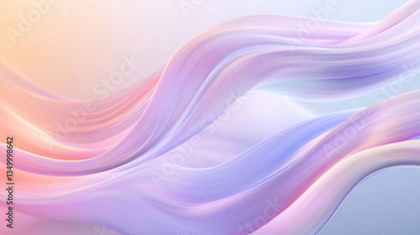 Obraz  Soft flowing waves in pastel pink and purple abstract background