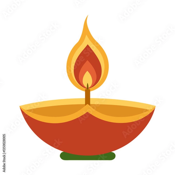 Fototapeta Diwali Diya Glowing Light in Cultural & Elegant Vector Style on Transparent Background
