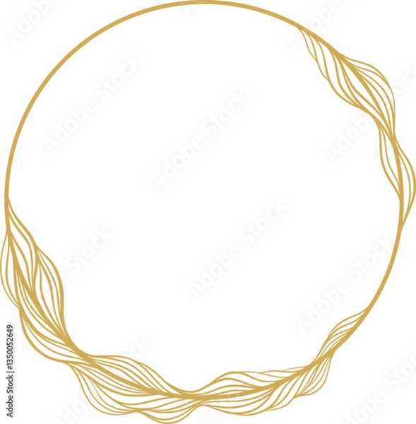 Obraz Gold Line Wave Circle Border
