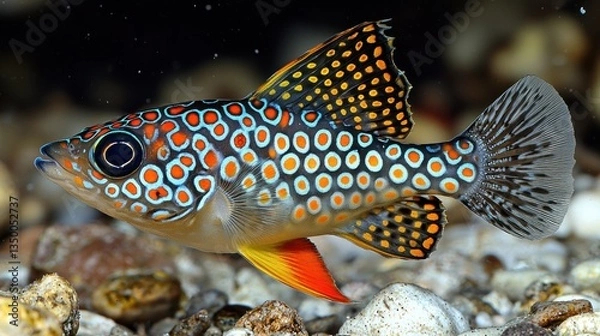 Obraz Vibrant fish with intricate polka dot pattern