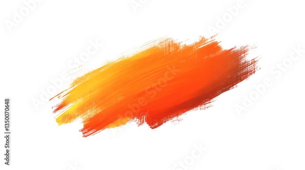 Fototapeta Brush Stroke PNG file transparent background – Flat brush stroke in vivid sunset orange with a bold texture