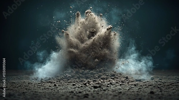 Fototapeta Explosive soil eruption