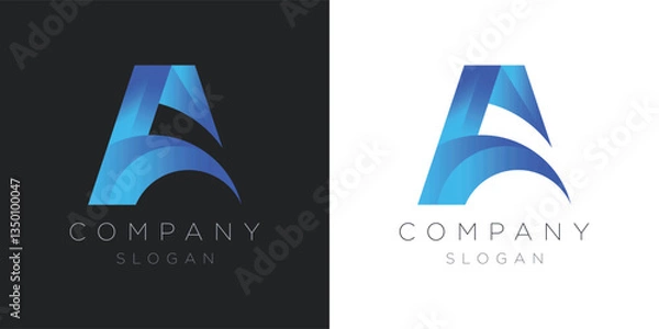 Fototapeta Minimal A letter logo, A colorful Logo template, New creative A branding logo.