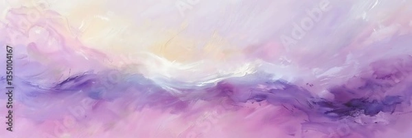 Fototapeta Soft, abstract blend of pastel colors including white, yellow, pink, and purple, creating a gentle and dreamy watercolor-like texture.

