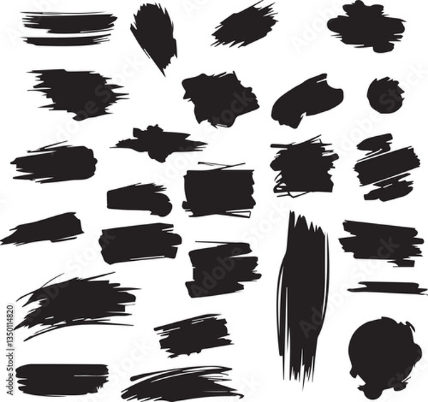 Obraz Black brush strock set 