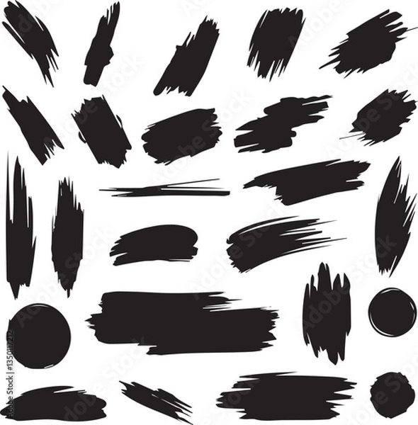 Obraz Black brush strock set 
