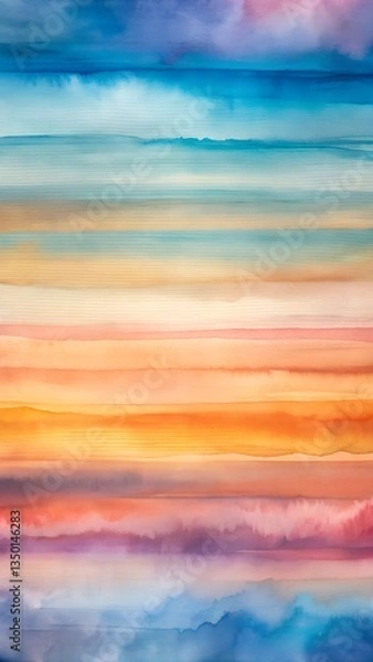Fototapeta Watercolor Abstract Horizontal Stripes Background