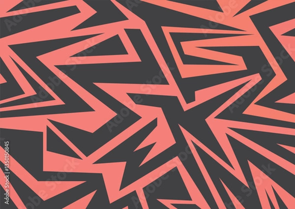 Obraz Abstract geometric background with spikes and zigzag line pattern