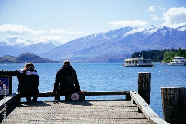 Obraz couple at a pier