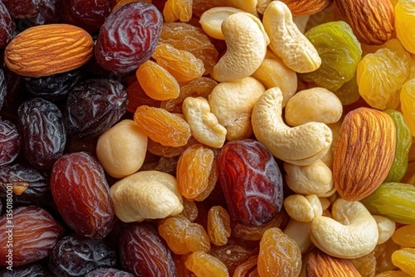Fototapeta Ramadan visual with dates and dry fruits on luxury background