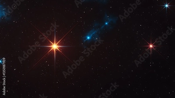 Fototapeta Cosmic Starburst: Nebula's Glow.