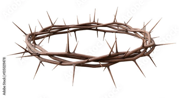 Fototapeta crown of thorns isolated on transparent background, cut out, ai generated