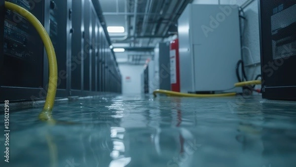 Obraz Flooded Server Room Data Center Emergency