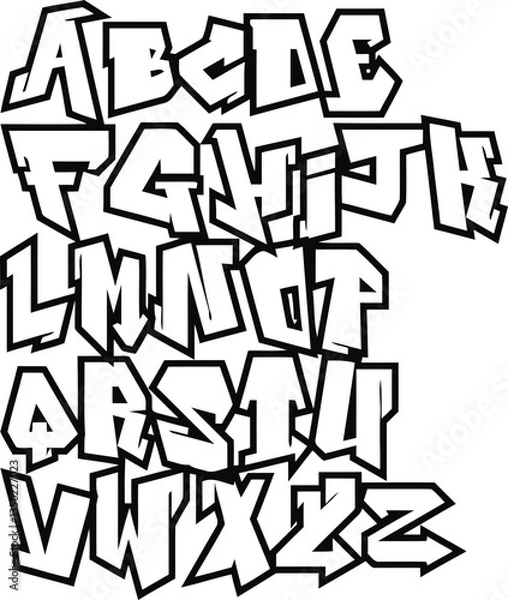 Obraz Vibrant Graffiti Font with Bold 3D Effect