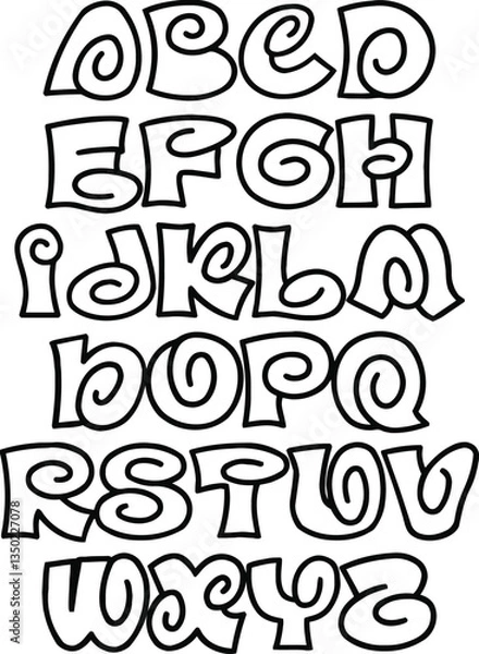 Obraz Hand-Drawn Graffiti Style Alphabet Vector