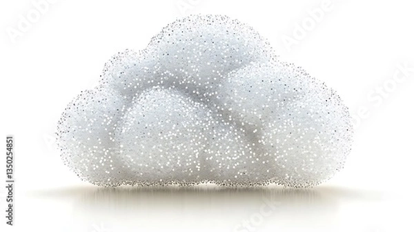 Fototapeta Cloud computing concept, data points forming a cloud shape.
