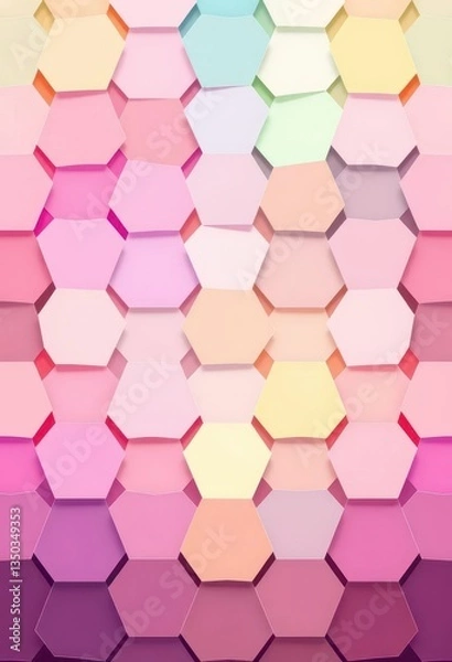 Fototapeta Abstract seamless honeycomb pattern in soft pastel hues, graphic, wallpaper